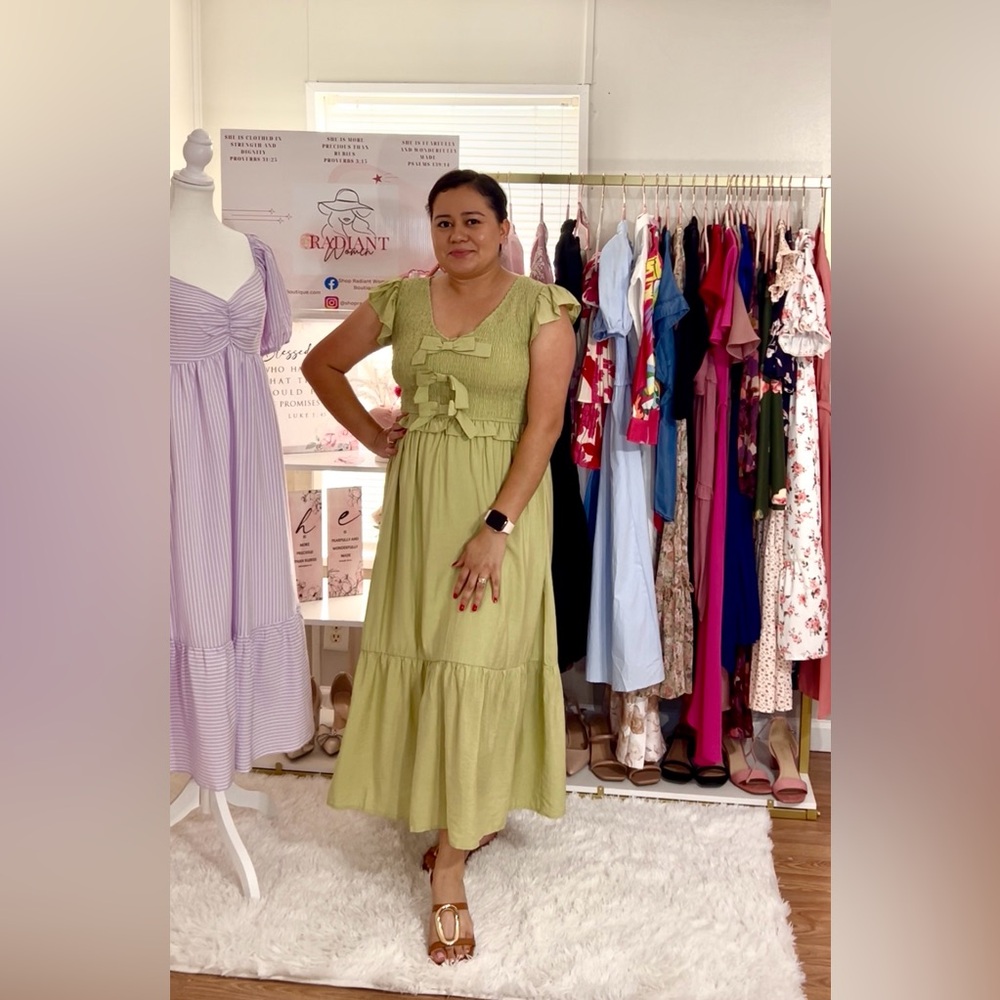 Elegant Green Ruffle Dress